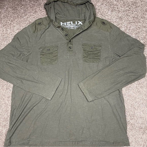 Helix Buckle long sleeve pullover hoodie XXL pockets casual lightweight mens - Picture 3 of 7